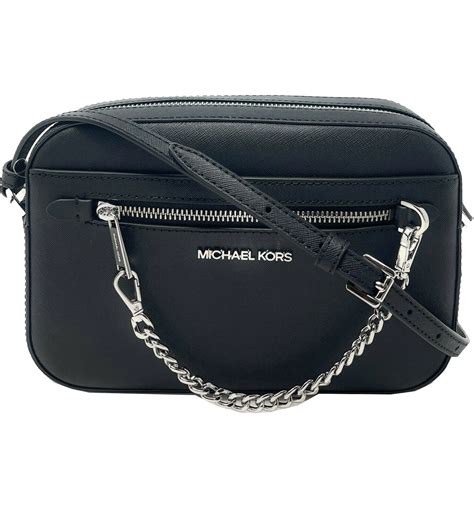 michael kors crossbody black with silver